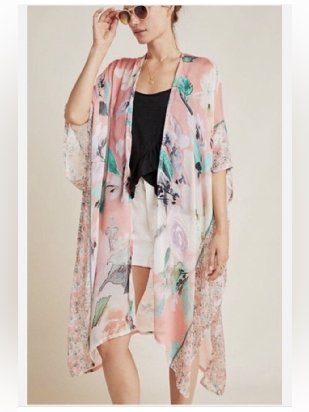 Anthropologie Akemi + Kin Floral Open Kimono